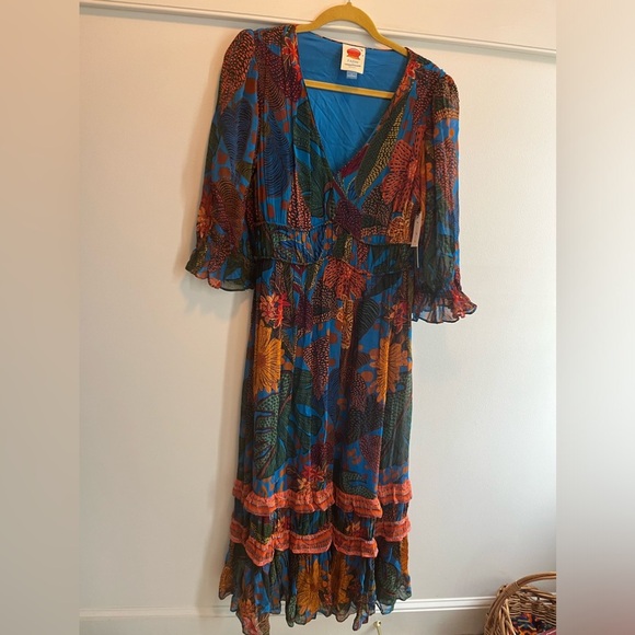 Farm Rio Puff Sleeve Maxi Dress Size M NWT - Picture 6 of 16